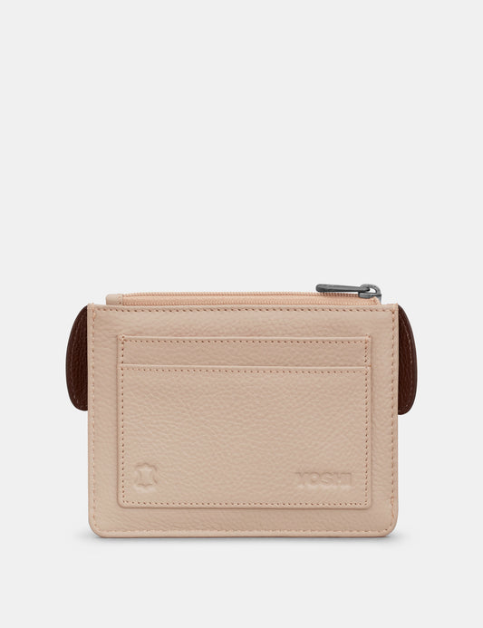 Percy The Pug Dog Zip Top Leather Purse