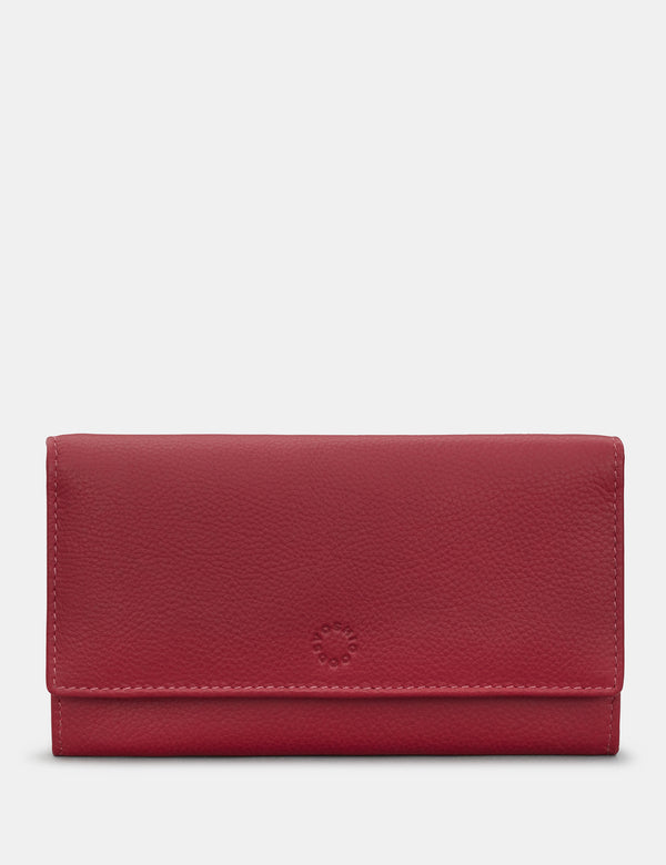 Hudson Flap Over Cherry Red Leather Purse