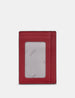 Cherry Red Leather Card Holder with ID Window