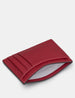 Cherry Red Leather Card Holder with ID Window