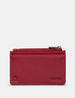 Zip Top Morton Cherry Red Leather Card Holder