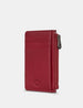 Zip Top Morton Cherry Red Leather Card Holder