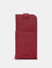 Chilton Cherry Red Leather Glasses Case with Tab