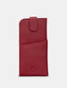 Chilton Cherry Red Leather Glasses Case with Tab