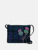 Highland Thistle Harris Tweed Leather Cross Body Bag