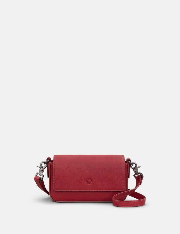 Palmer Mini Cherry Red Leather Cross Body Bag