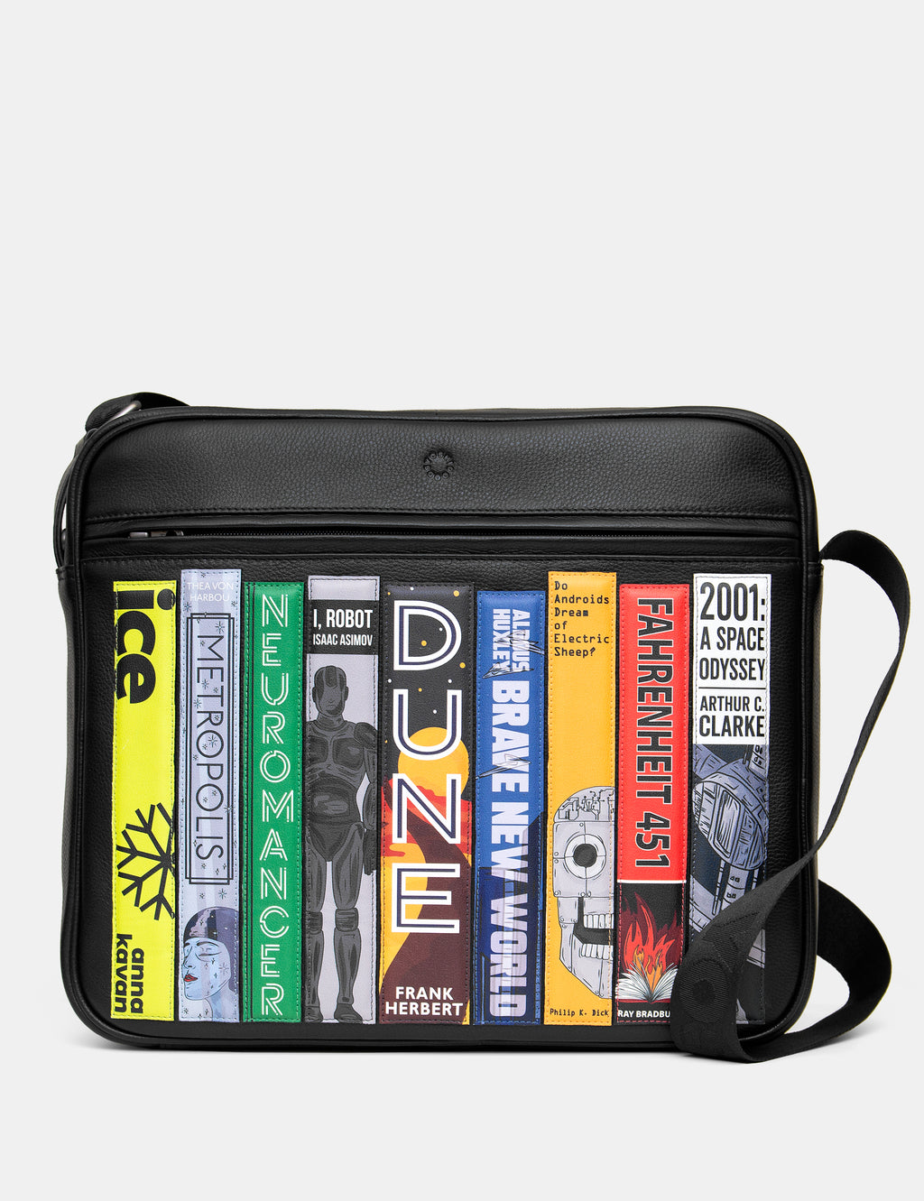 Sci-Fi Bookworm Leather Messenger Bag