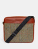 Highland Cow Harris Tweed Leather Messenger Bag