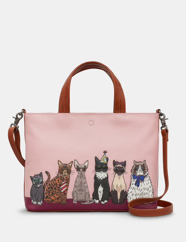 Party Cats Multiway Leather Grab Bag