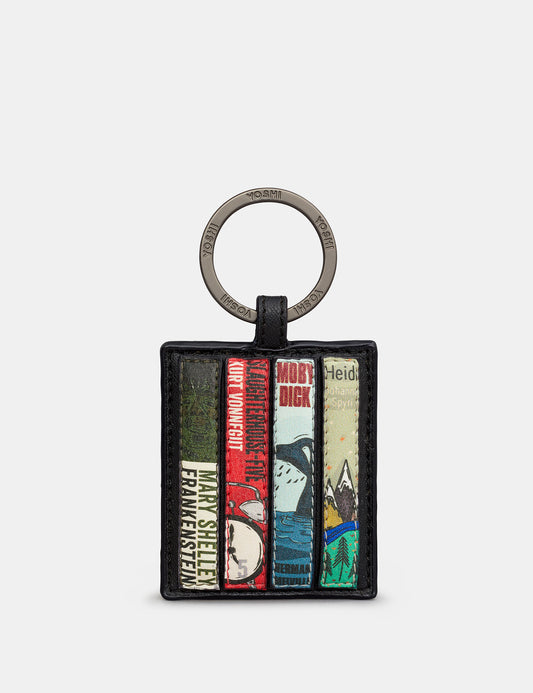 Vegan Leather Bookworm Black Keyring